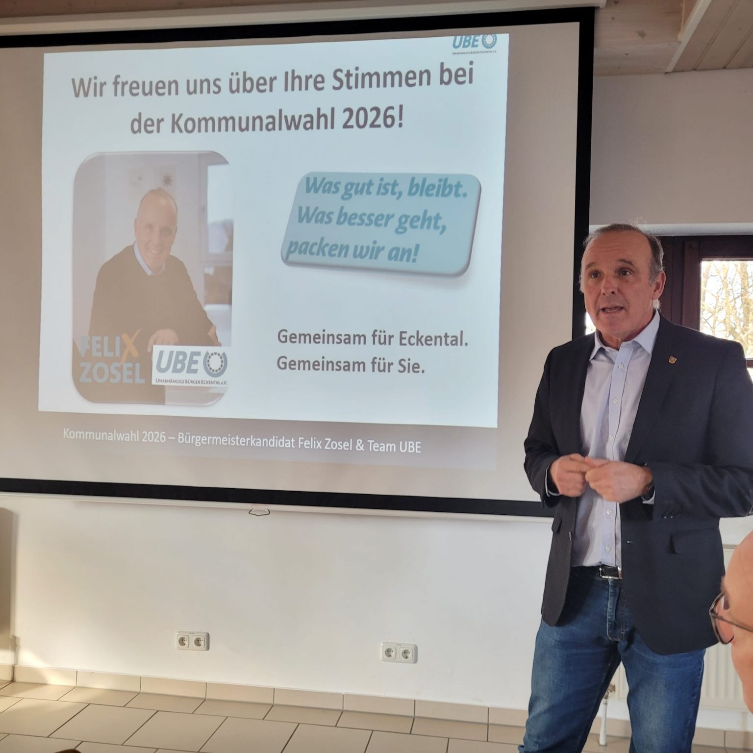 Vorstellung Bürgermeisterkandidat Felix Zosel sowie die Kandidatinnen und Kandidaten der UBE
